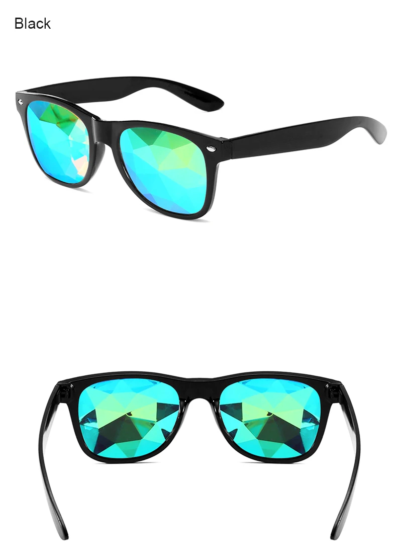 Вечерние очки-калейдоскопы для женщин и мужчин рейверская Праздничная EDM футуристические солнцезащитные очки Diffracted объектив ретрокалейдоскоп очки топ
