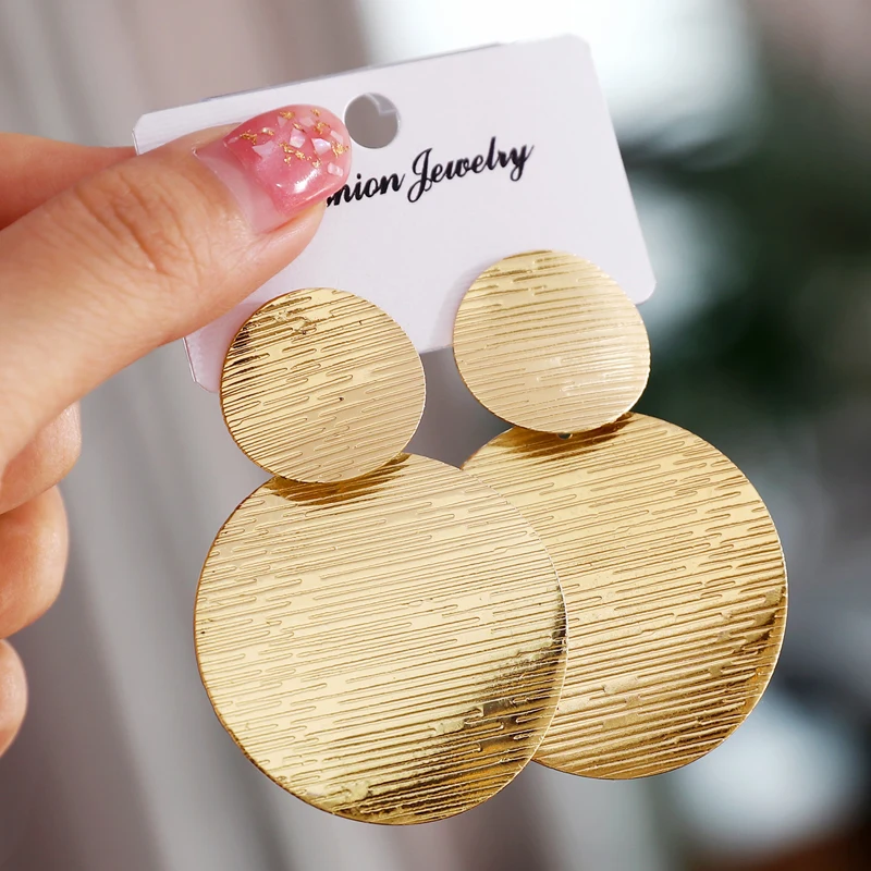 

MINHIN High Quality Statement Earrings Gold Silver Geometric Earrings For Women Hanging Dangle Earrings Modern Jewelry