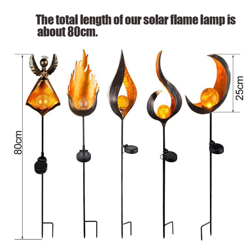 LED Solar Flame Light Metal LED Garden Light Flame Effect Lamp Waterproof Outdoor Lights Landscape Lights Solar Decorative Light - Image 6