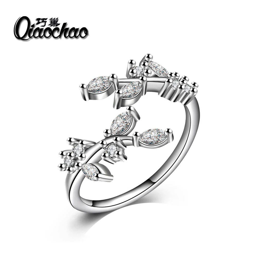 Newest 925 Sterling Silver font b Luxury b font Dazzling font b Wedding b font LEAVES