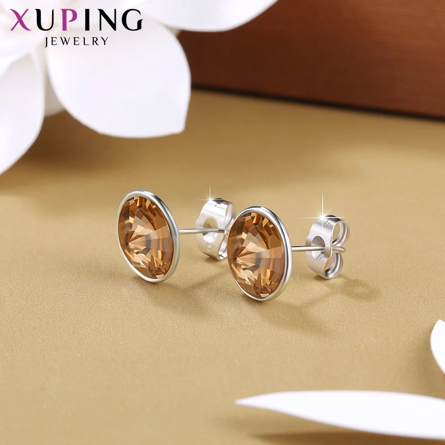 Xuping 10*10 мм прекрасные круглые дизайнерские гвоздики красочные кристаллы от Swarovski элегантные ювелирные изделия для женщин вечерние подарочные M82-20408