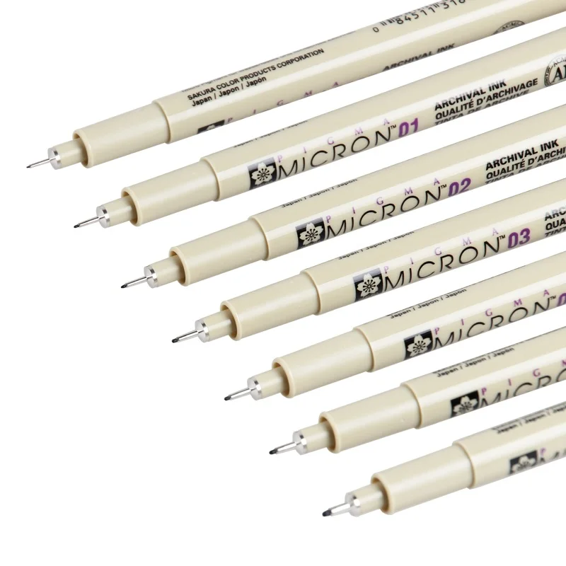 7-pcs-Lot-Sakura-Pigma-Micron-needle-for-drawing-sketch-cartoon-archival-ink-gel-pen-Stationery (2)