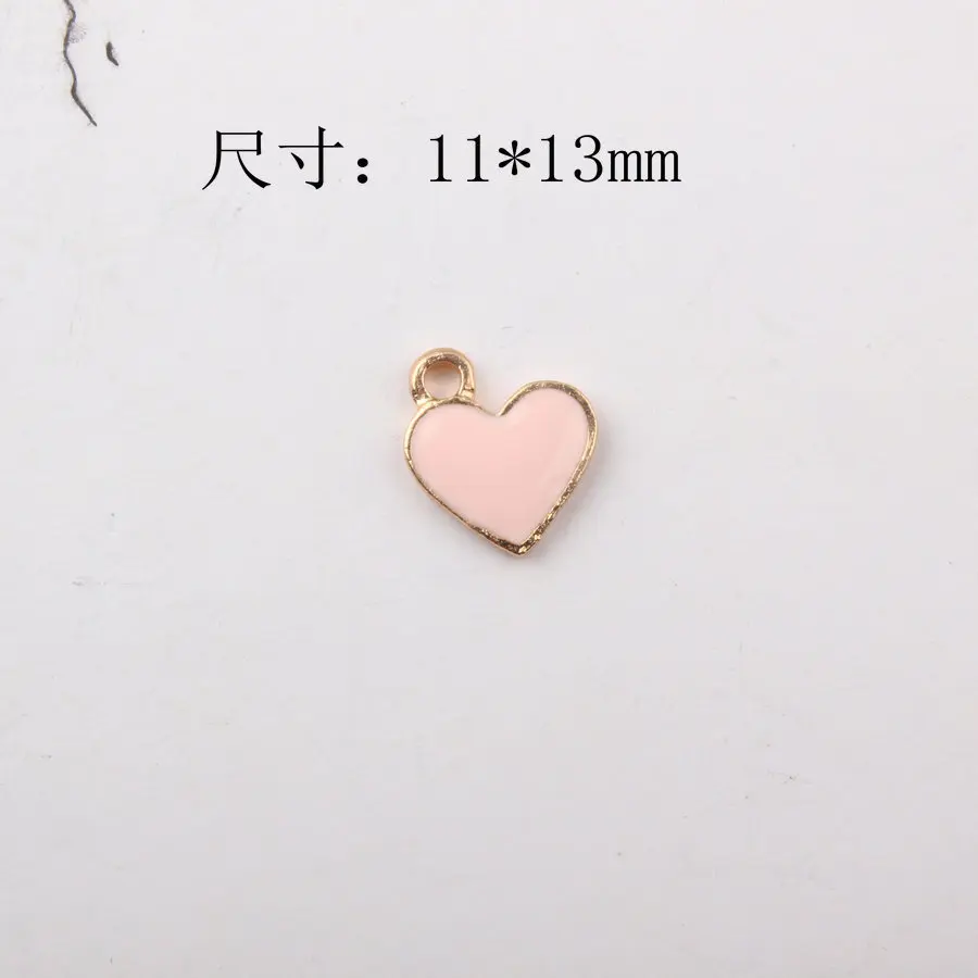 10 шт. 11*13 мм кольцо с львинной головой Материал масло падение маленькое сердце Шарм эмаль кулон для серьги ювелирные украшения сделай сам - Окраска металла: Pink