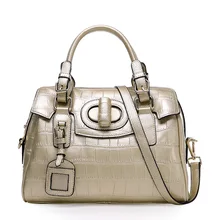 Fashion Korean style women bag Top grade mi ni Crocodile Grain genuine leather handbags