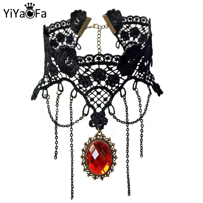 

YiYaoFa Vintage Lace Choker Necklace for Women Accessories False Collar Statement Necklace Lady Gothic Party Jewelry GN-61