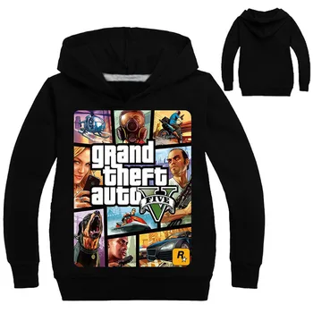 

2019 NEW GTA 5 3-13Y Boys Girls Hoodie For Kids Hot Sale Famous Brand Comfortable Sweatshirt Tees Game Shirt Kids Teen Clothing