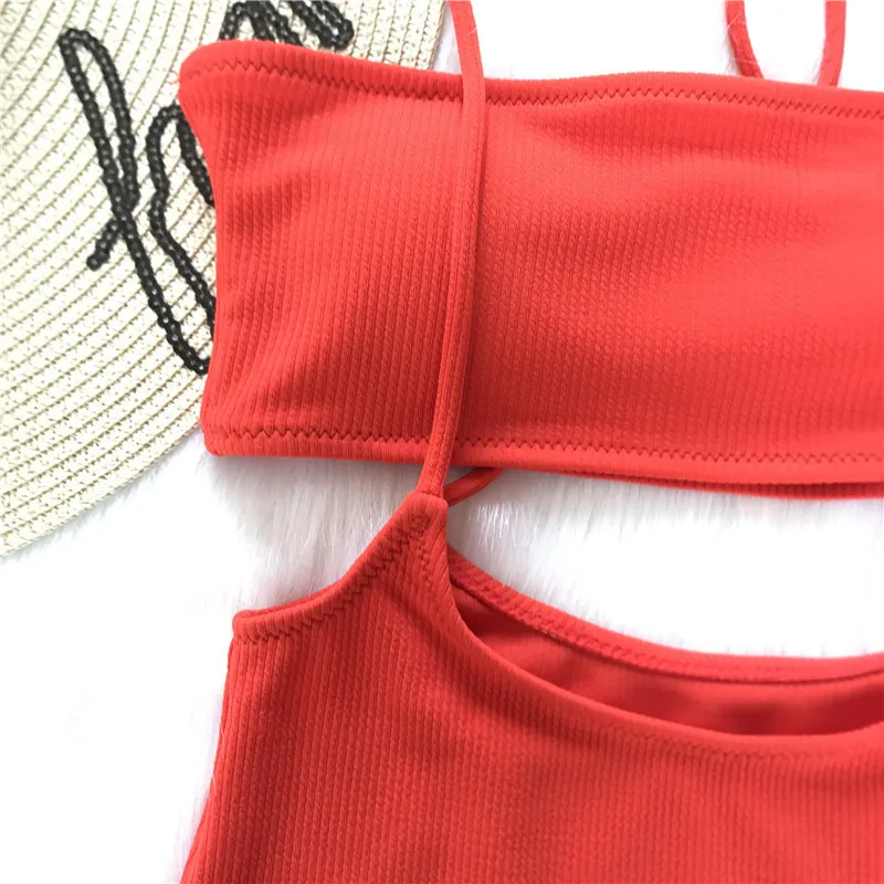 2018 New Swimwear Brazilian Sexy Solid Irregular Strap Bikini Set Women Swimming Wear Bathing Suit Biquini Maillot De Bain3