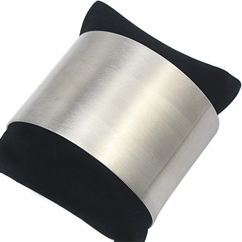 Simple Classic Arm Cuffs Women Stainless Steel Bangle Matte Silver color Jewelry Statement Bangles 1 Piece Free Shipping 2