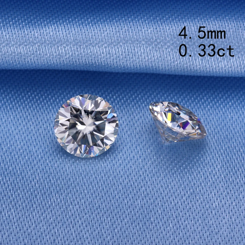 

GH color 4.5mm 0.3ct round shape moissanites loose stone syn beads for jewelry making