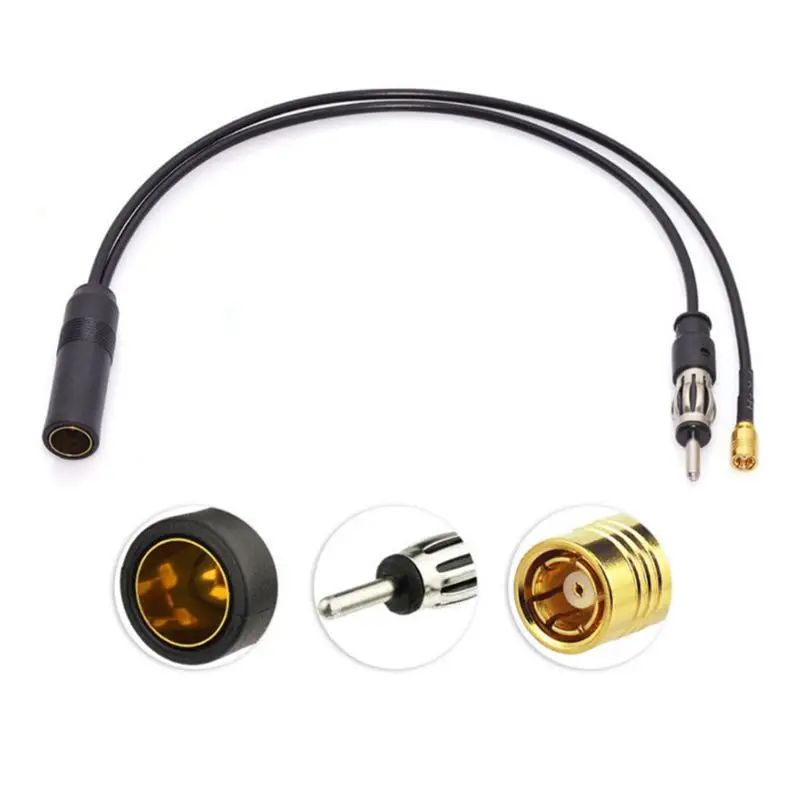 

Active Dab+FM/AM SMB Cable Aerial DIN Splitter Accessory Antenna Converter Wireless Adapter Lead Vehicle Car Radio Plug