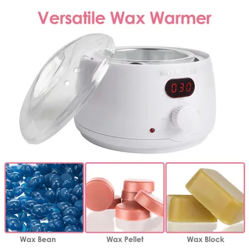 

Wax Warmer Hair Removal Tool Kit Waxing Heat Machine with 4 Flavors Hard Wax Beans & 10 Wax Applicator Sticks for Removing Hair