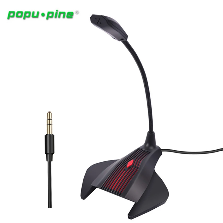 

HD Portable Studio Microfone Condensador 3.5MM Plug Karaoke Professional Noise Cancelling Black Microphone for Computer Tabletop