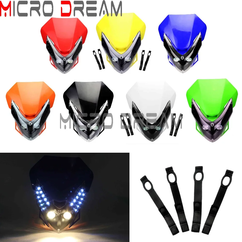

Streetfighter Motocross Universal Headlight LED Vision Indicators Headlamp For KTM Honda Suzuki Yamaha Kawasaki Dirtbike O