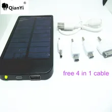 4000mAh Solar Charger Portable Charger External Battery Metal Shell Powerbank USB Power Bank For Iphone 5 5s 6 Samsung Xiaomi LG