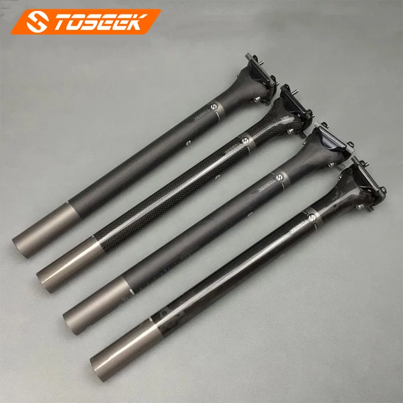 TOSEEK Full carbon fiber road mountain bike seatpost MTB bicycle seat post tube vertical 27.2/30