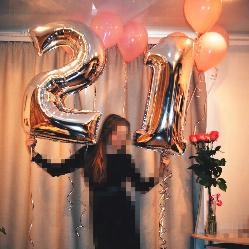 40 дюймовые фольгированные гелиевые шары с цифрами для 30 лет воздушные на день
