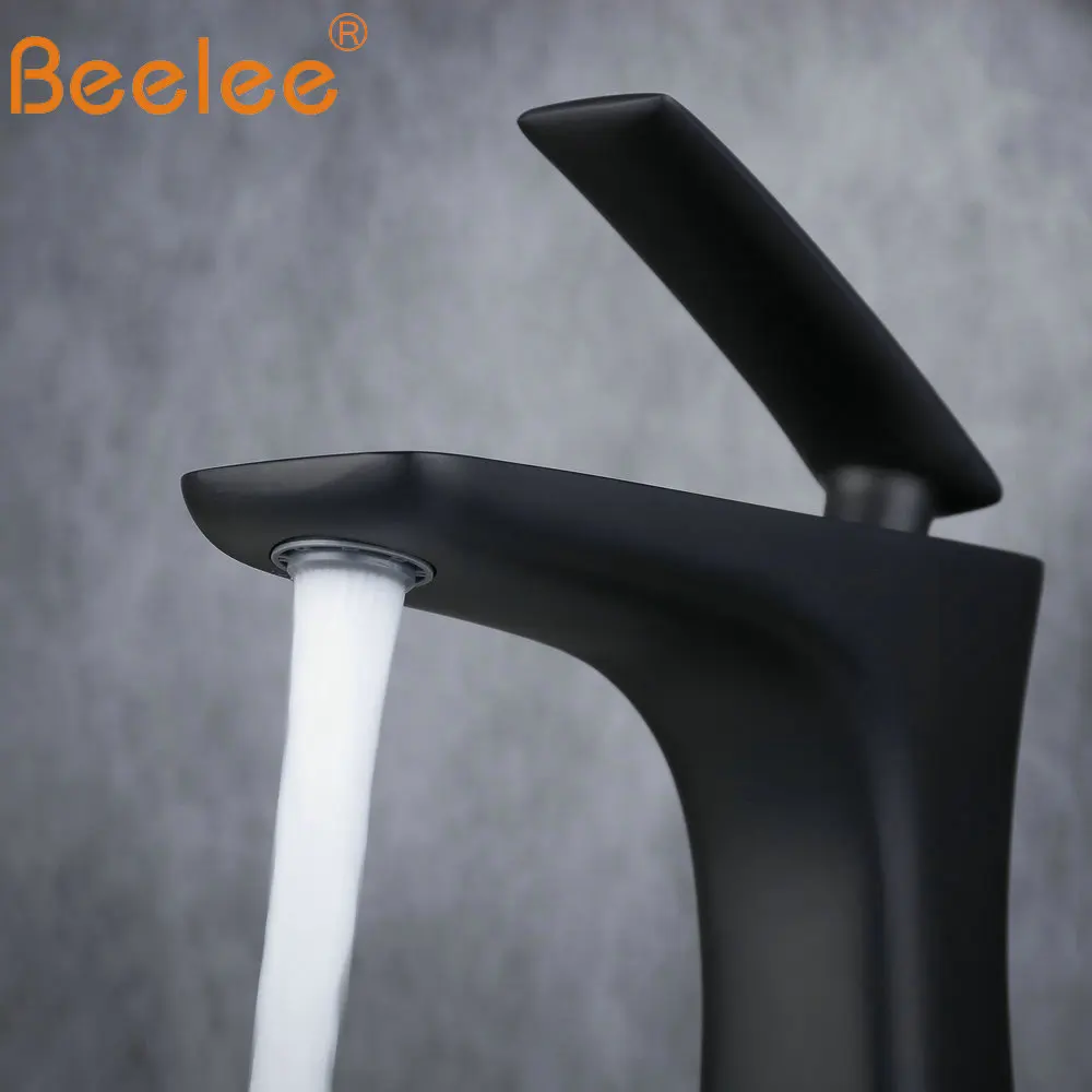 Beelee ванная комната краны смесителя черный счетчик топ раковина Нажмите