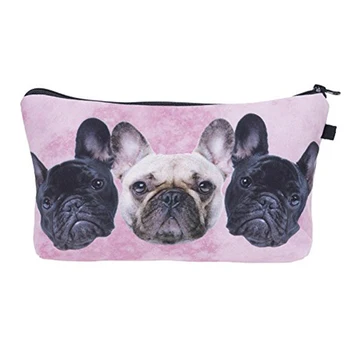 

Super Funny 3D Printing women cosmetic bag Multifunction Pencil Holder (3 pugs)