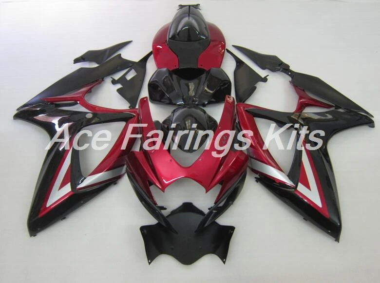 

New ABS bodywork Fairings Kit set Fit For SUZUKI GSXR600 GSXR750 06 07 R600 R750 K6 GSXR 600 750 2006 2007 black red