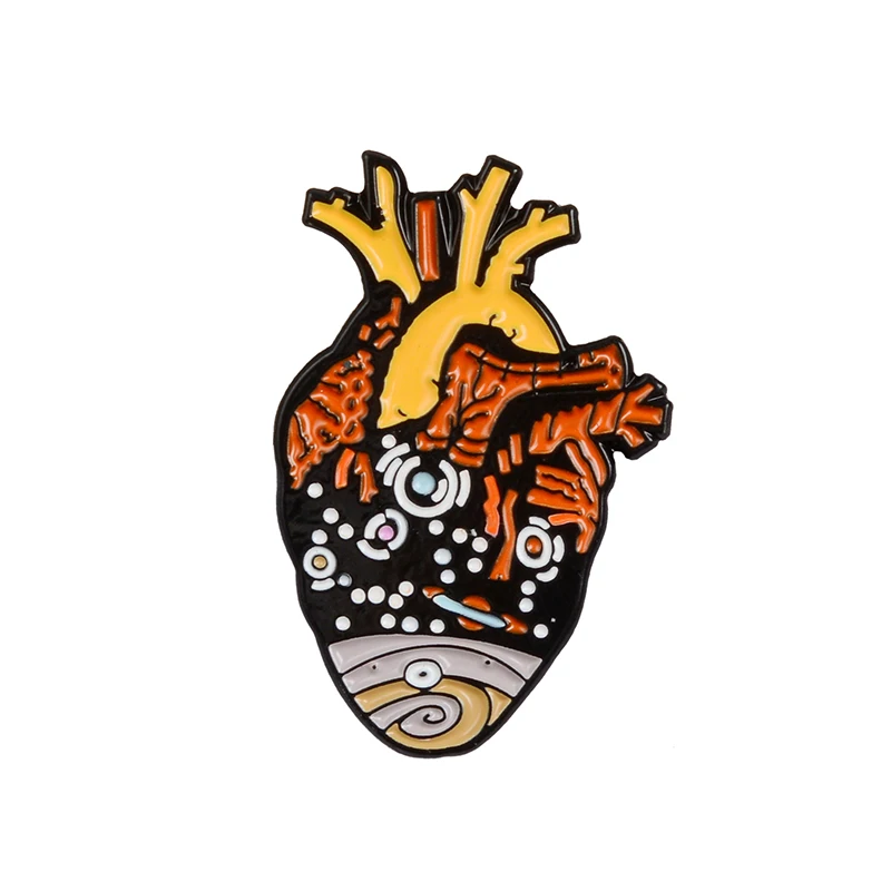 Анатомия сердца эмалированные булавки Ван Гог Звездная ночь Роза медицинская брошь сердце булавки для доктора и медсестры нагрудные булавки сумки значок подарки - Окраска металла: 4