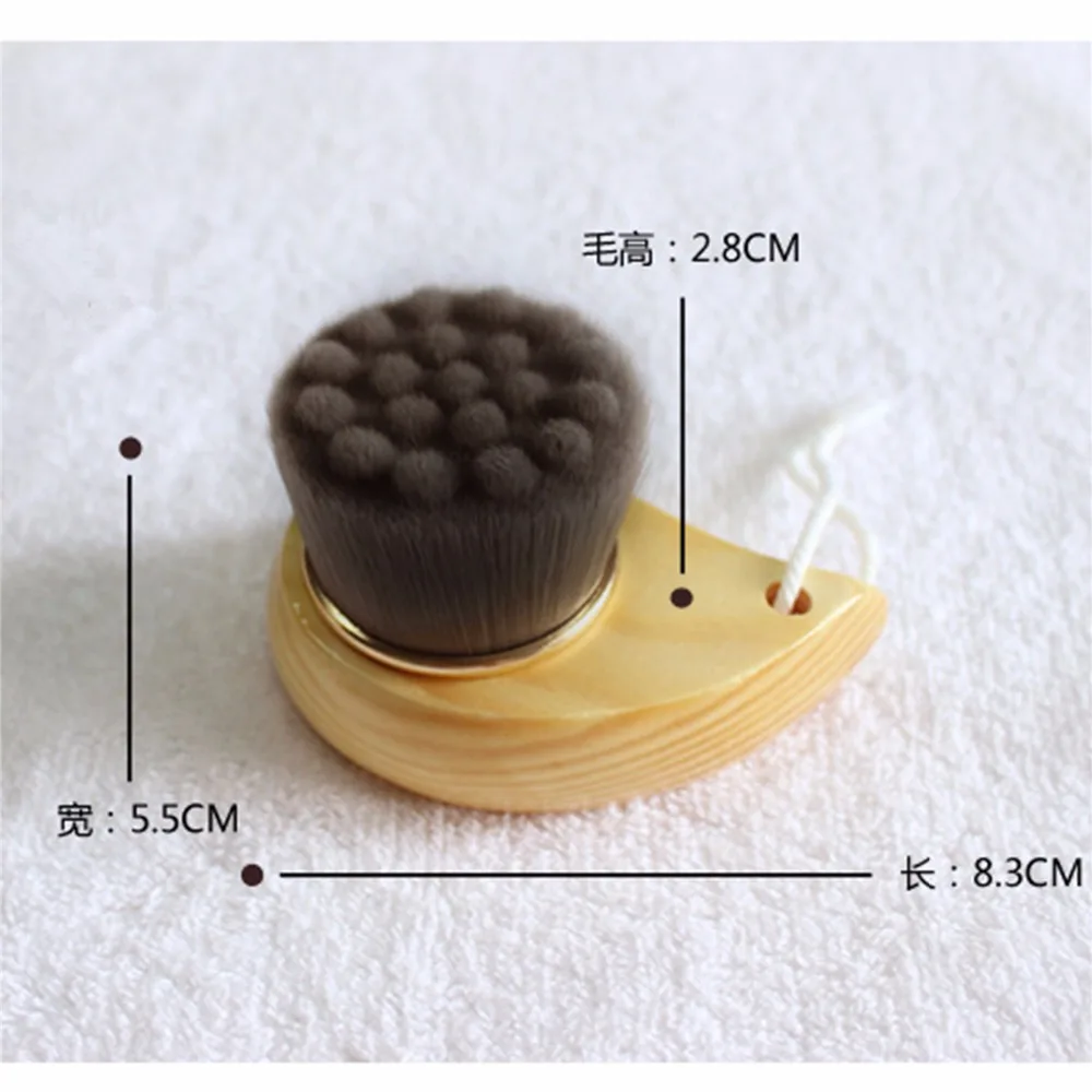 Серая/белая женская деревянная Роговая щетка для очищения лица, Глубокая очистка пор, мытье лица, Comma кисть из мягкого волокна, инструменты для макияжа лица