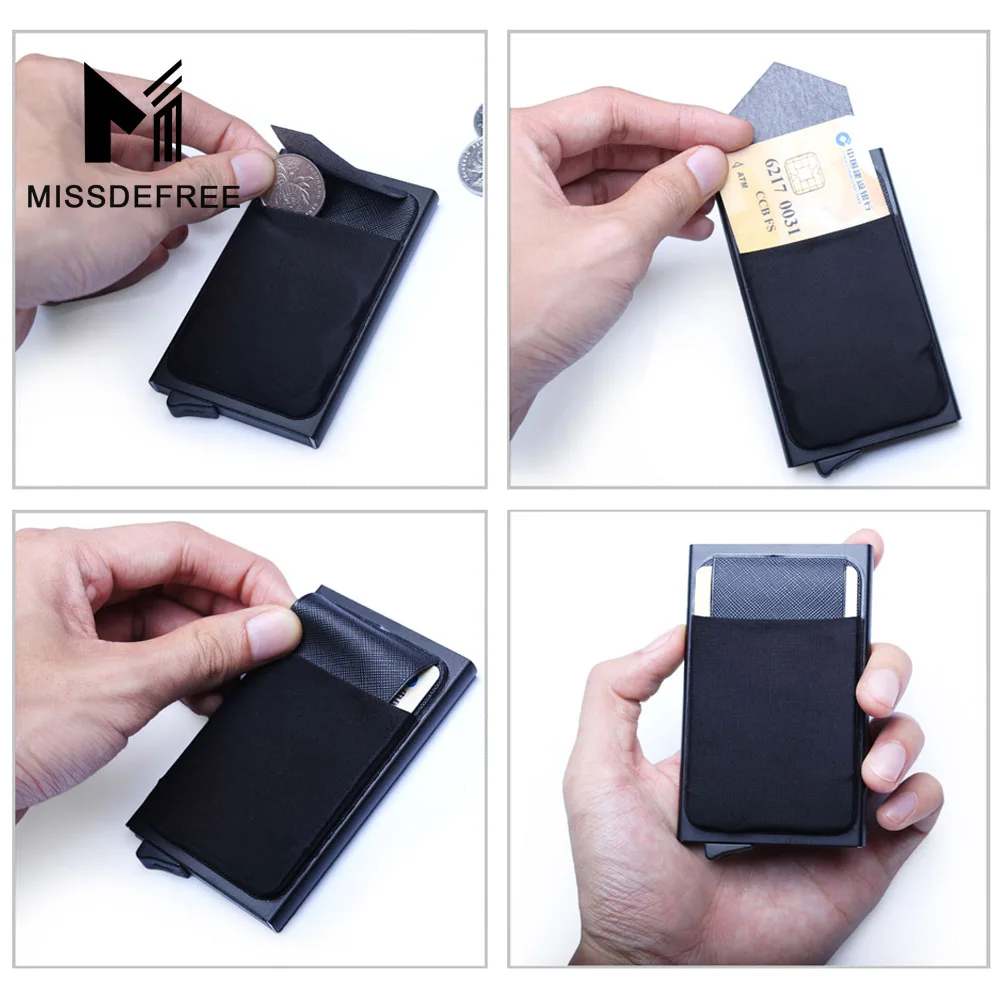 Aluminum Wallet With Back Pocket ID Card Holder RFID Blocking Mini Slim Metal Wallet Automatic Pop up Credit Card Coin Purse Aluminum Wallet With Back Pocket ID Card Holder RFID Blocking Mini Slim Metal Wallet Automatic Pop up Credit Card Coin Purse