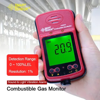 

Combustible gas monitor 0-100% Natural Gas Coal Gas Methane Toxic Gas detector Air Quality Monitor+rechargeable battery AS8902