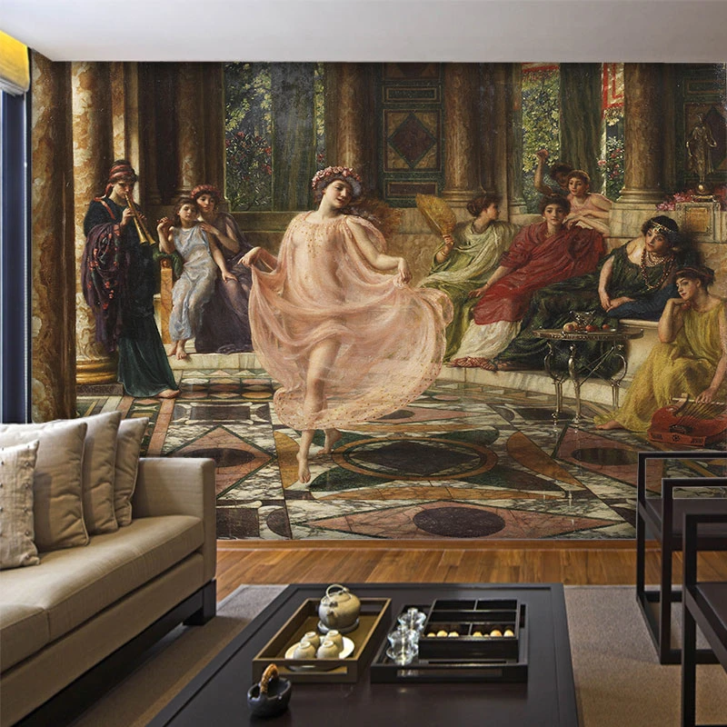 

beibehang Personality European style palace body art oil painting theme murals bedroom hotel corridor background wallpaper