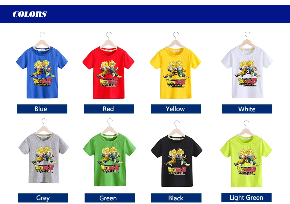 2018 Boy Girls Summer Cotton T-shirt Children 3D Anime Dragon Ball Z Print Tee Tops Clothes Kids Clothing Baby Goku Tshirt TX046 (3)