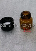 블랙 캡이 있는 갈색 유리병, 빈 샘플 항아리, 소형 도매, 100 개, 1ml