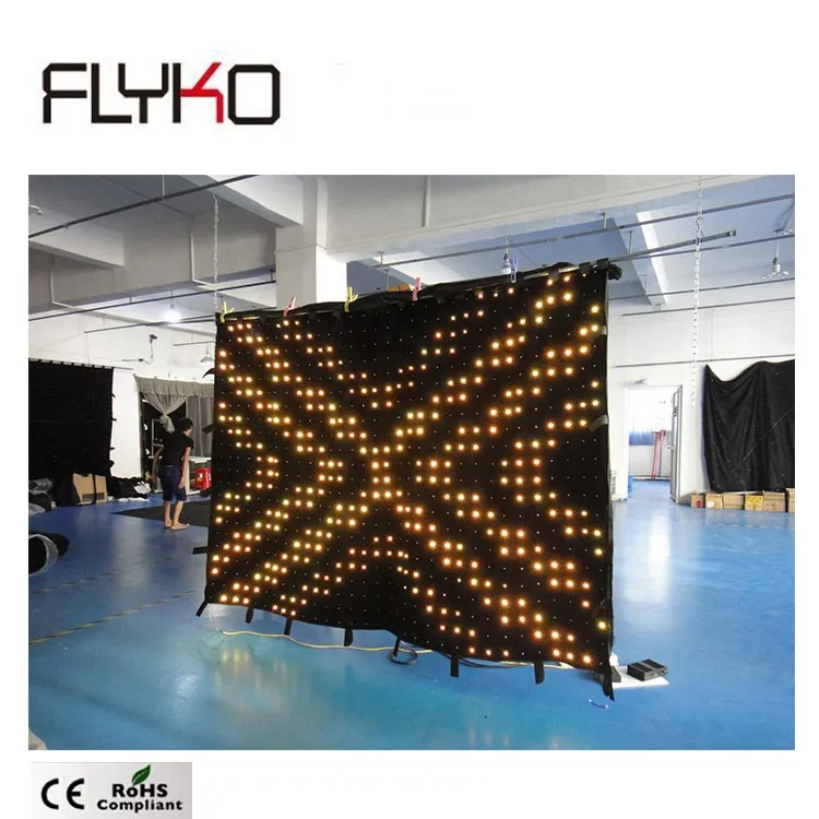 Профессиональный дизайн сценический P70mm 1*1 5 m led полный цвет меняющийся занавес