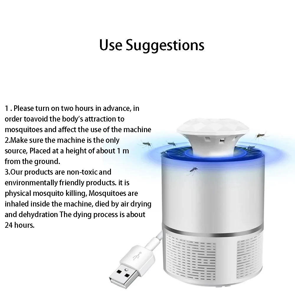 Mosquito Killer USB Электрический комаров Killer лампа Фотокатализ немой домашний светодиодный жучок ловушка для насекомых Zapper ловушка без излучения