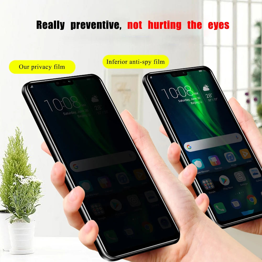 Антишпионское закаленное стекло для Huawei Honor 8X 10 View 20 V20 Y9 2019 Nova 4e 4 3e антибликовое