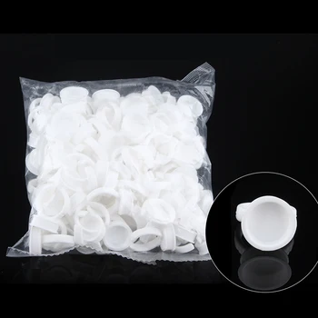 

500pcs Plastic Tattoo Ink Ring For Eyebrow Permanent Makeup S/M/L Sizes White Tattoo Ink Holders Tattoo accessory Tattoo Supply
