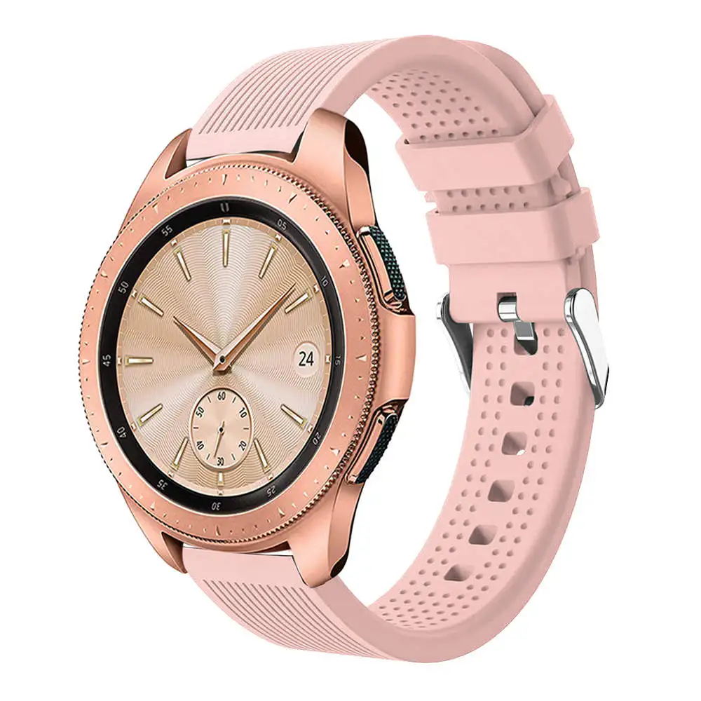 20 мм ремешок для часов Силиконовый ремешок для samsung gear sport S2/S4 Galaxy Watch 42 мм для huami amazfit ремешок Bip для huawei Watche 2 - Цвет ремешка: pink