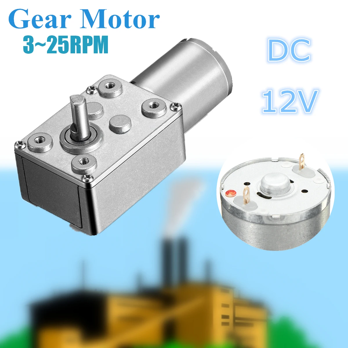 

DC 12V 3/10/15/25/30rpm High Torque Turbine Worm Gear Box Reduction Motor Strong Powerful