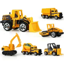 6 Types Diecast Mini Alloy Construction Vehicle Engineering Car Dump-car Dump Truck Model Classic Toy Mini Gift for Boy ZJD
