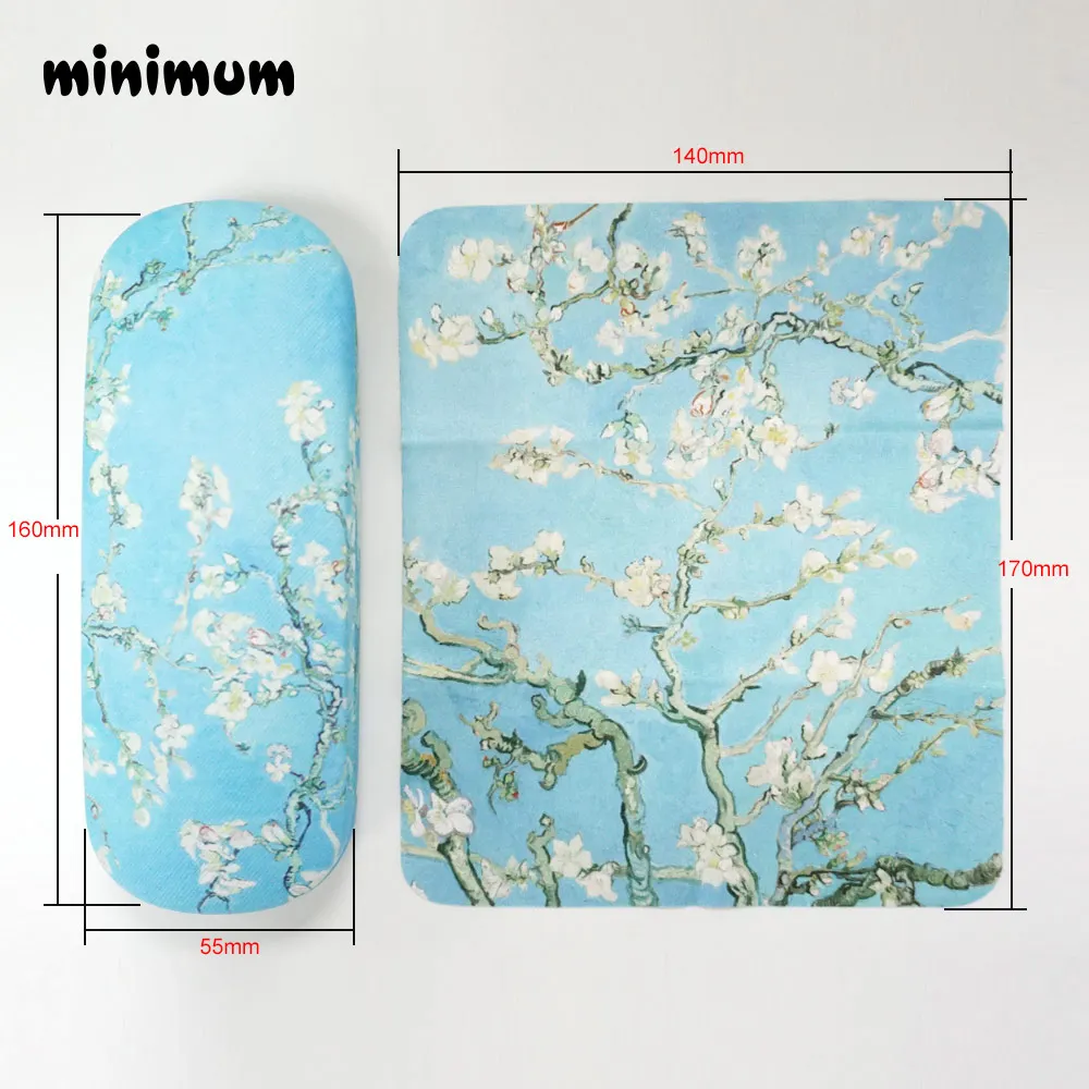 MINIMUM Retro oil painting sunglasses case with Glasses Cloth Microfiber Clean Lens Dust Wiper Camera Screen Cleaner Soft Suede