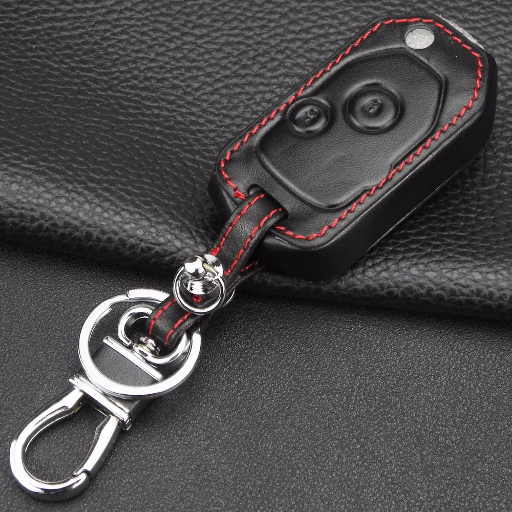 Jingyuqin дистанционный 2/3 кнопки кожаный чехол для ключей автомобиля для Honda Accord fit Odyssey, Civic Складной Корпус выкидного ключа