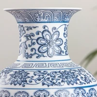 No Glazed Blue and White Porcelain Vases Interlocking Lotus Design Flower Ceramic Vase Home Decoration Jingdezhen Flower Vases - Image 5
