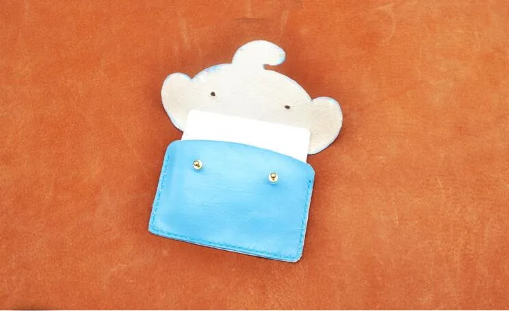 New DIY leather craft Handmade Elephant coin purse card package sewing pattern pvc template
