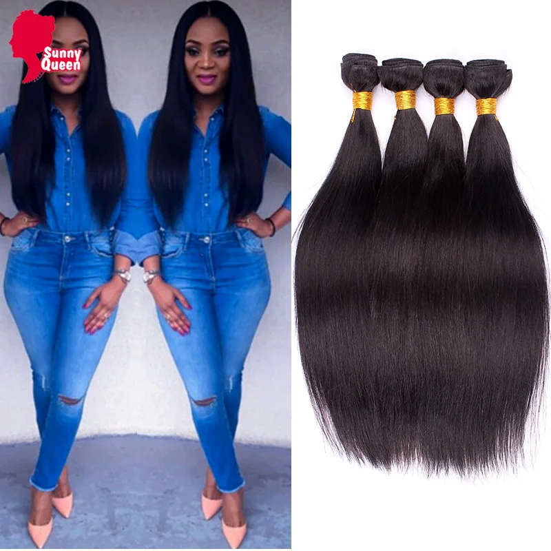 

4Pcs Straight Human Hair Bundles 8A Brazilian Hair Weave Bundles Rosa Queen Hair Products Brazilian Straight Virgin Hair Bundles