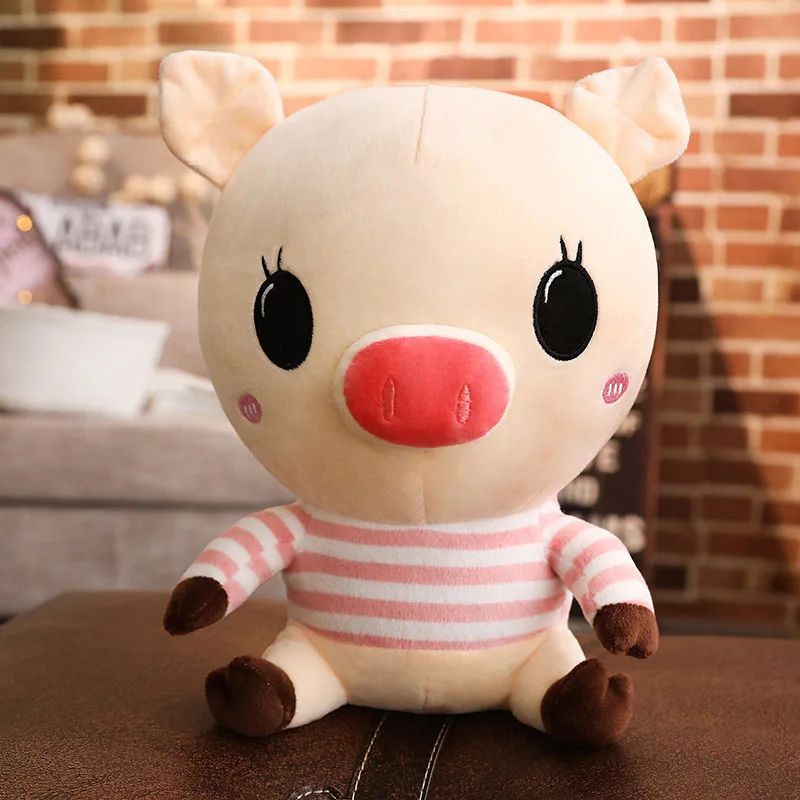 Dorimytrader Funny Cartoon Big Head Pig Plush Toy Giant Stuffed Anime Piggy Doll Creative Pillow for Children Gift Decoratin 31inch 80 DY50517 (6)