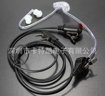 

200pcs In-ear Earpiece 2Pin Acoustic Tube w/ PPT Mic Red Light For 2-Way Radio Wakie Talkie
