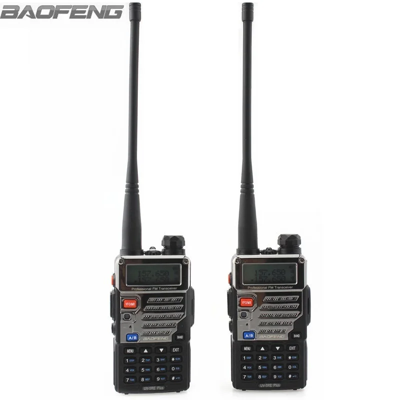 BaoFeng 워키 토키 UV-5RE 플러스 휴대용 아마터 햄 양방향 라디오 듀얼 밴드 136-174 & 400-520MHz 트럭 사냥 2 개 