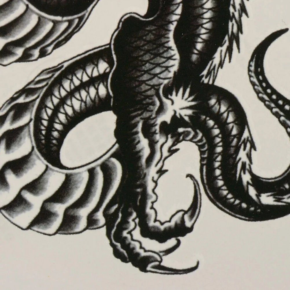 1 шт. 3D прохладный черный дракон съемный Водонепроницаемый Временные татуировки руки ноги Средства ухода за кожей Книги по искусству