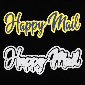 

KLJUYP Happy Mail Metal Cutting Dies Stencils for DIY Scrapbooking/photo album Decorative Embossing DIY Paper Cards