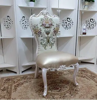 Best Price European-style dining chair solid wood soft chair princess chair ivory white hotel manicure and dressing back chair . Best Price European-style dining chair solid wood soft chair princess chair ivory white hotel manicure and dressing back chair .