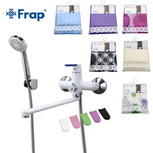 Frap Combination Bath Faucet with Shower Curtains Cold and Hot Water Mixer Tap Multi Color Handle Cover 35cm Long Nose F2234YL
