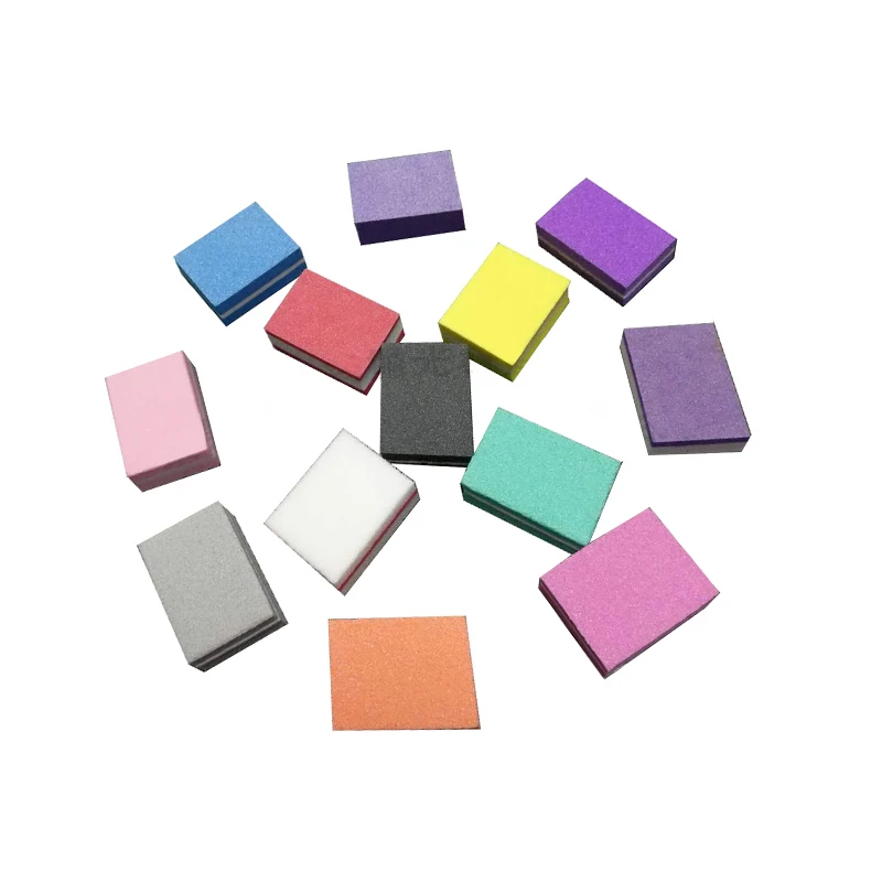 Мини-пилочки для ногтей набор блоков цвет насыщенный розовый белый шлифовальная губка набор для дизайна ногтей инструменты случайных